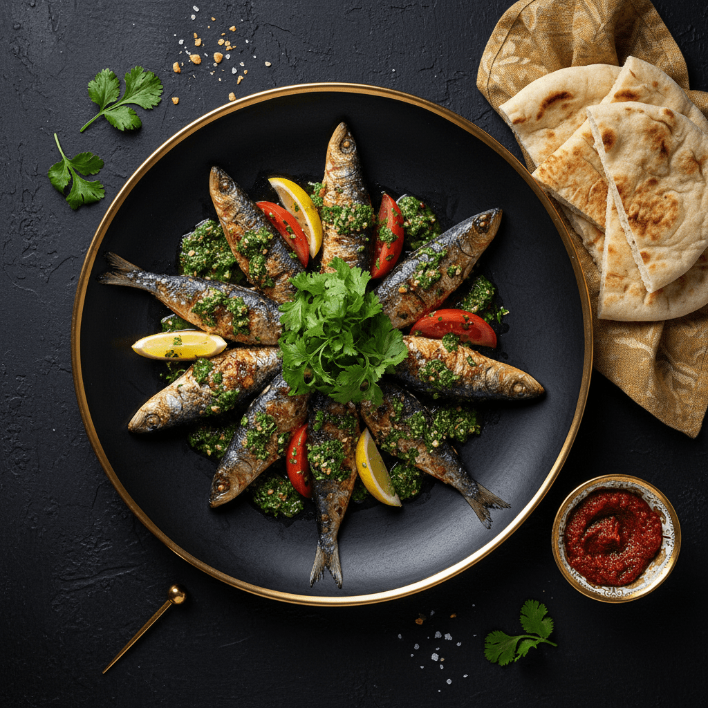 TITAN Moroccan Grilled Sardine Seafood Lunch Plate
