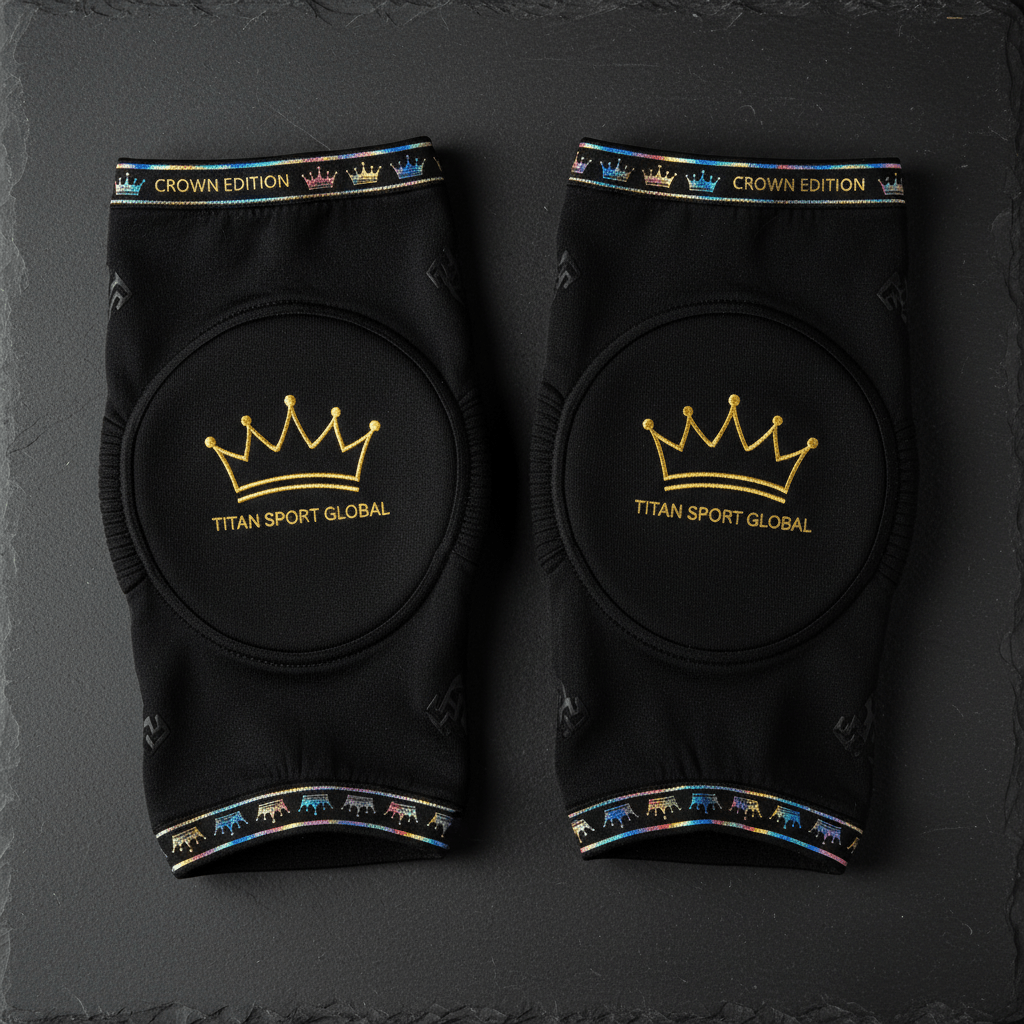 TITAN Crown Edition Cycling Knee Warmers Matte Black Gold