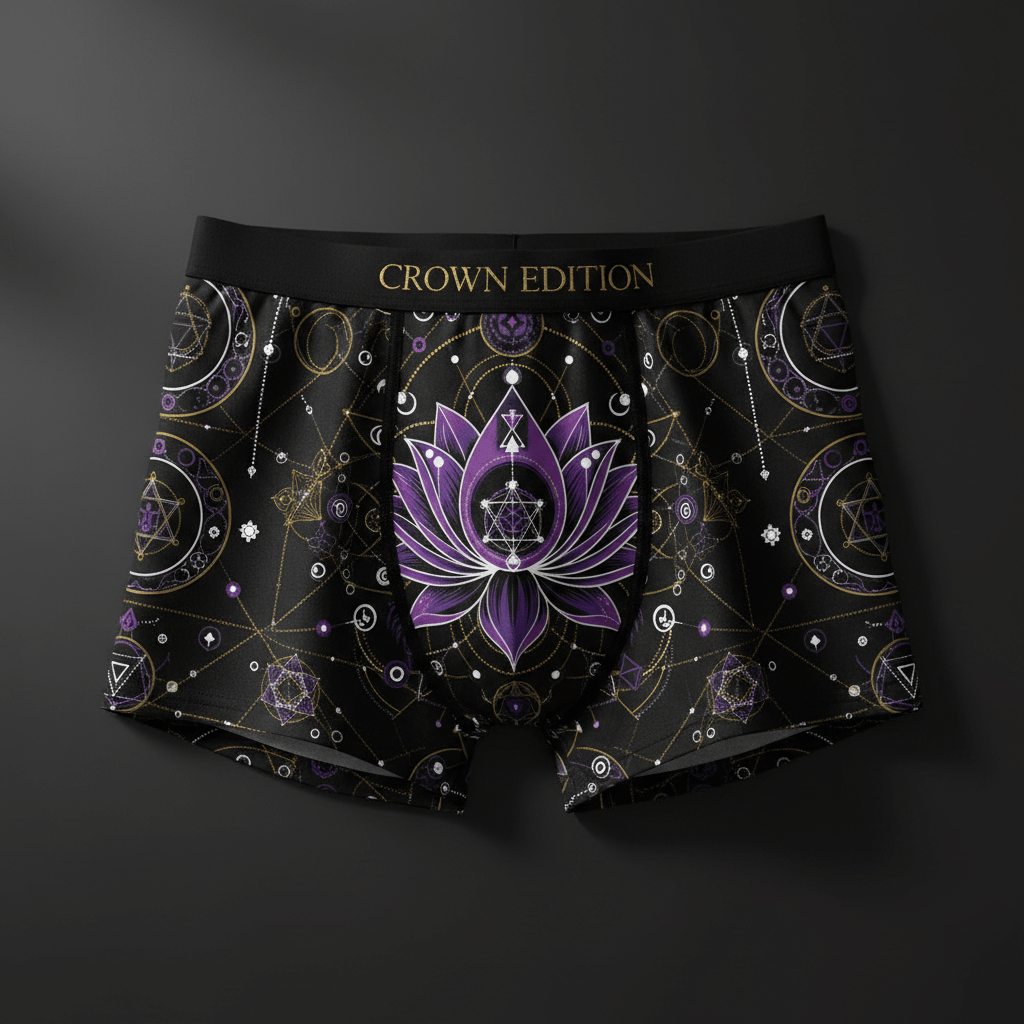 TITAN Women's Cozy Boxer Shorts Sacred Geometry Crown Edition