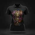 TITAN Women's Butterfly Goddess Polo Shirt Crown Edition — bold tattoo-style butterfly goddess artwork