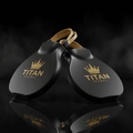 TITAN Swim Hand Paddles Crown Edition — matte black with gold crown logo