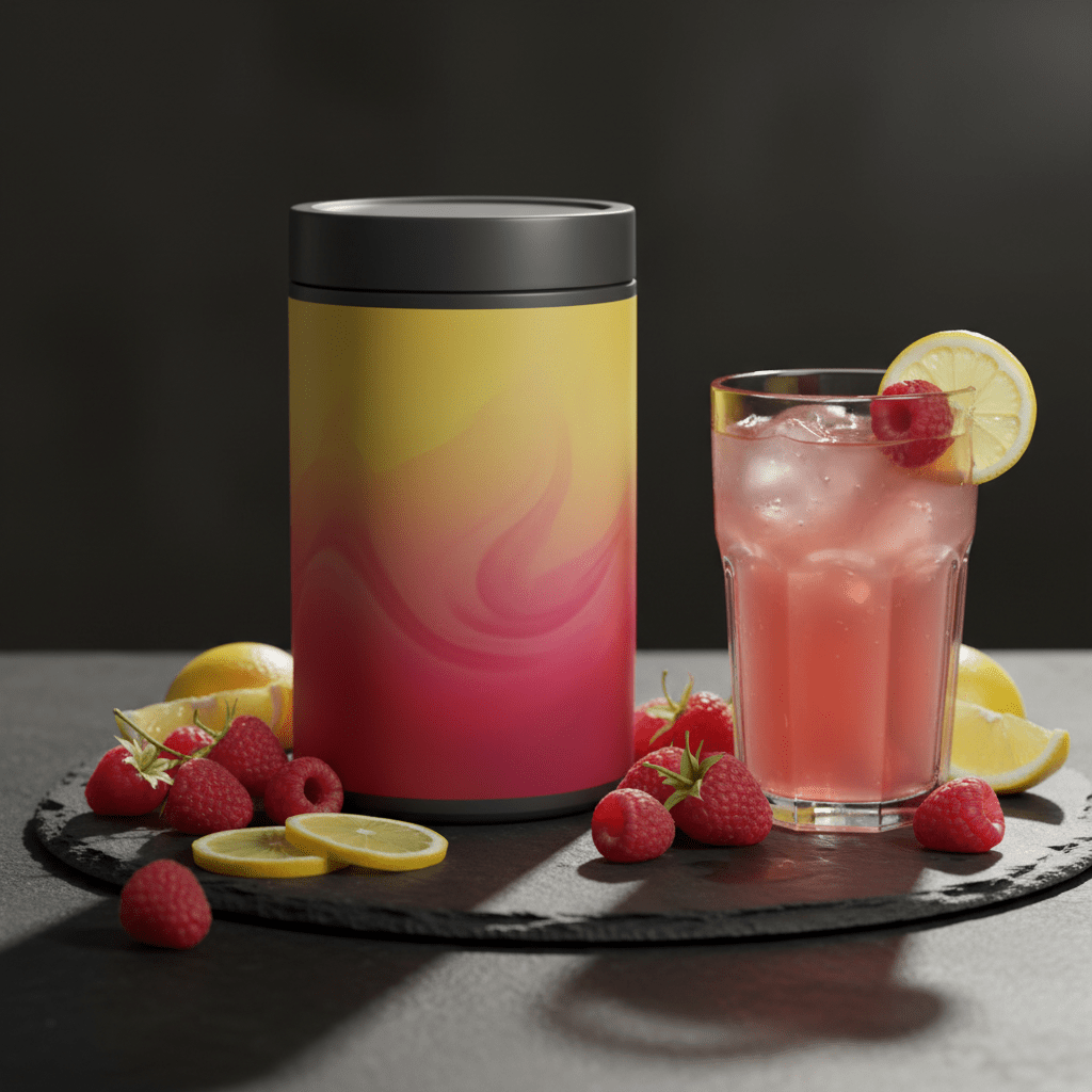 TITAN Protein Lemonade Powder – Raspberry, premium product photography