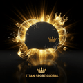 TITAN SPORT GLOBAL swim cap with gold crown branding on dark background