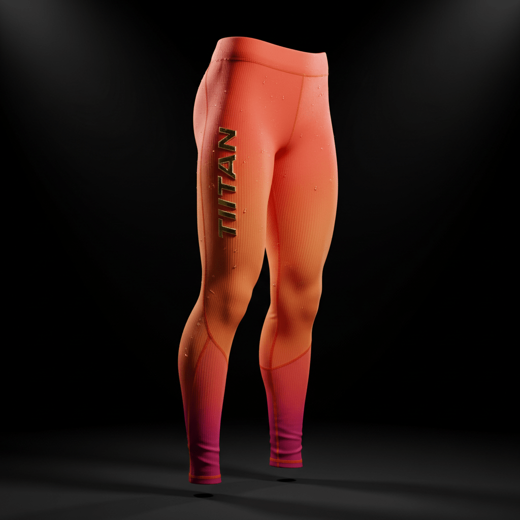 TITAN coral orange sunset compression leggings