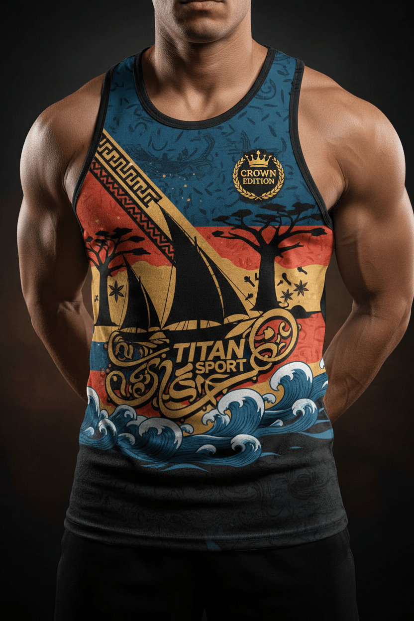 TITAN Men's Swahili Coast Muscle Tank Zanzibar Edition