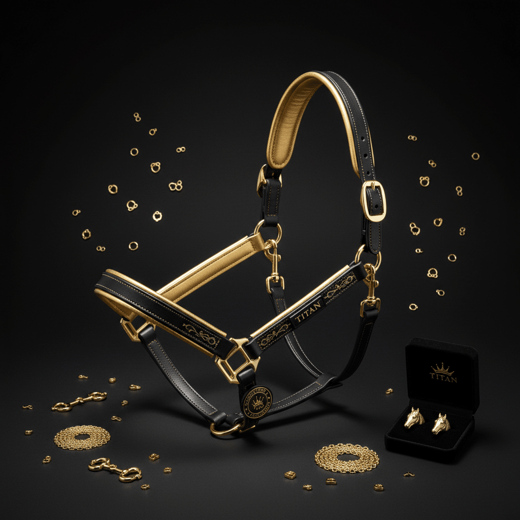 TITAN Crown Edition Equestrian Leather Horse Halter