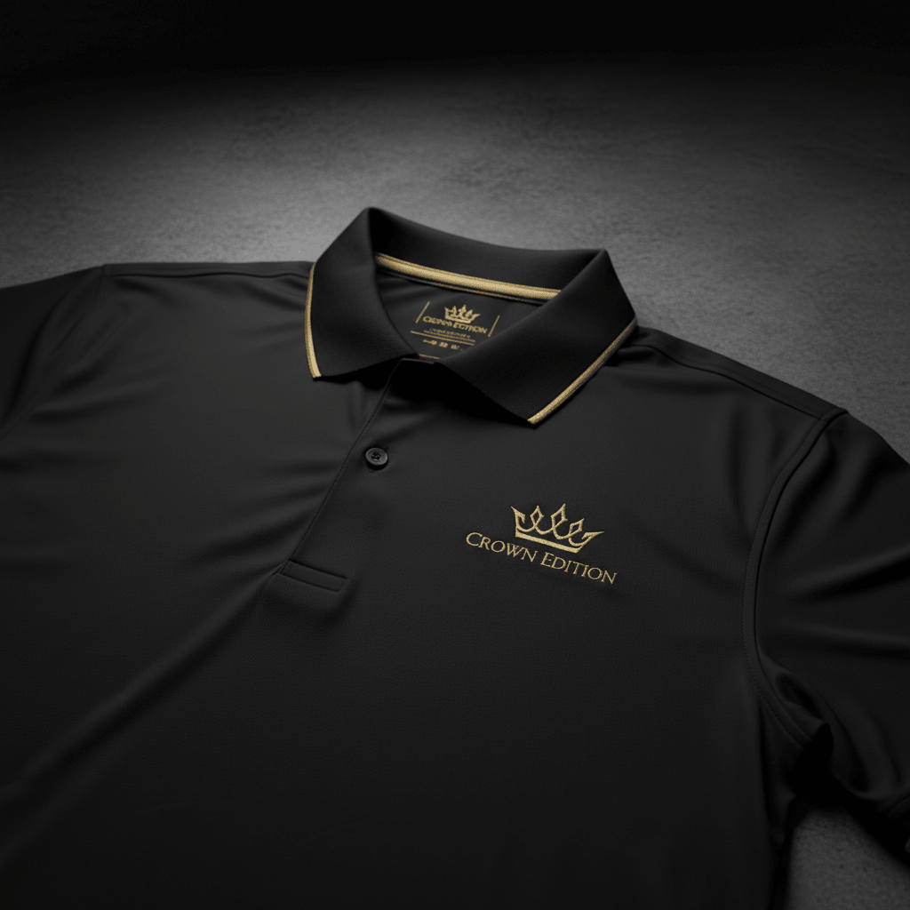 TITAN Men's Polo Shirt - Performance Sport Polo — Crown Edition matte black