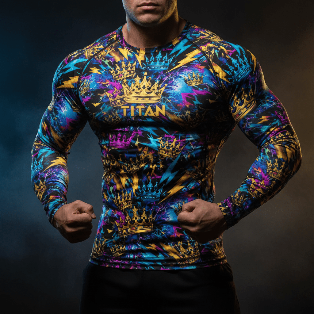 TITAN Men's Compression Long Sleeve — Lightning Crown