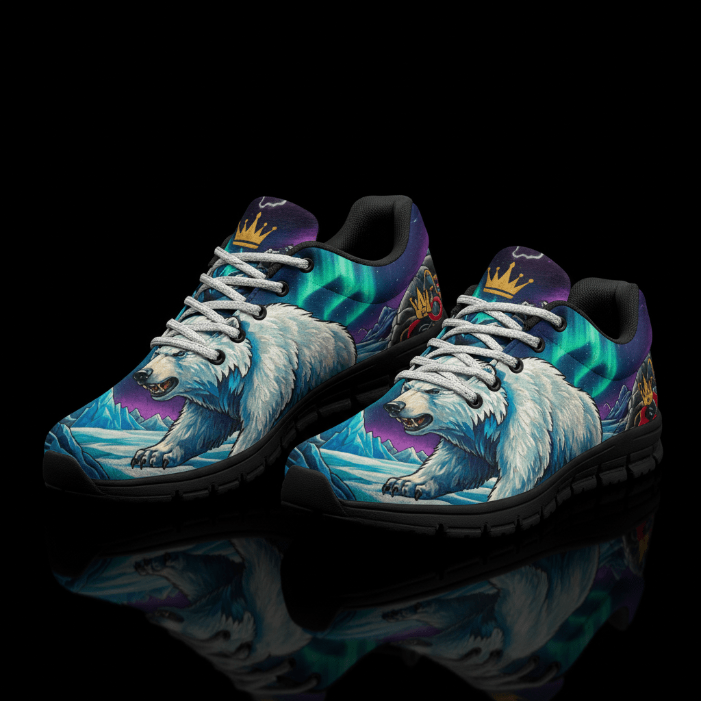 TITAN Crown Edition Color Arctic Polar Bear Men's Running Shoe Color Tattoo Art