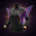 TITAN Elite Zip-Up Track Jacket Women's Black & Gold — Goddess Warrior Butterfly Wings Edition