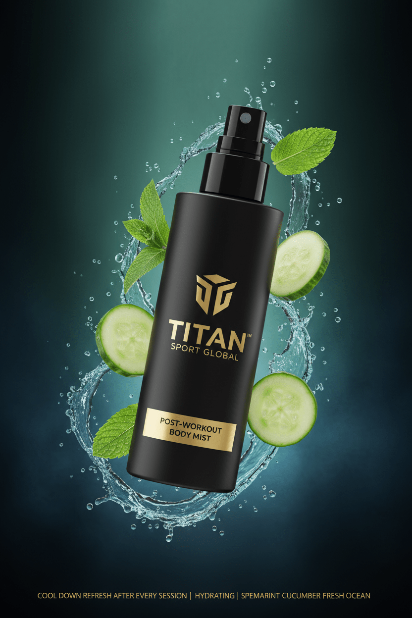 TITAN Post-Workout Body Mist — Cool Spearmint Cucumber Ocean Design