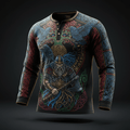 TITAN Men's Henley Tee - Viking Crown Edition Design