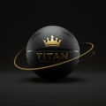 TITAN Basketball Blackout Crown — matte black with gold crown logo