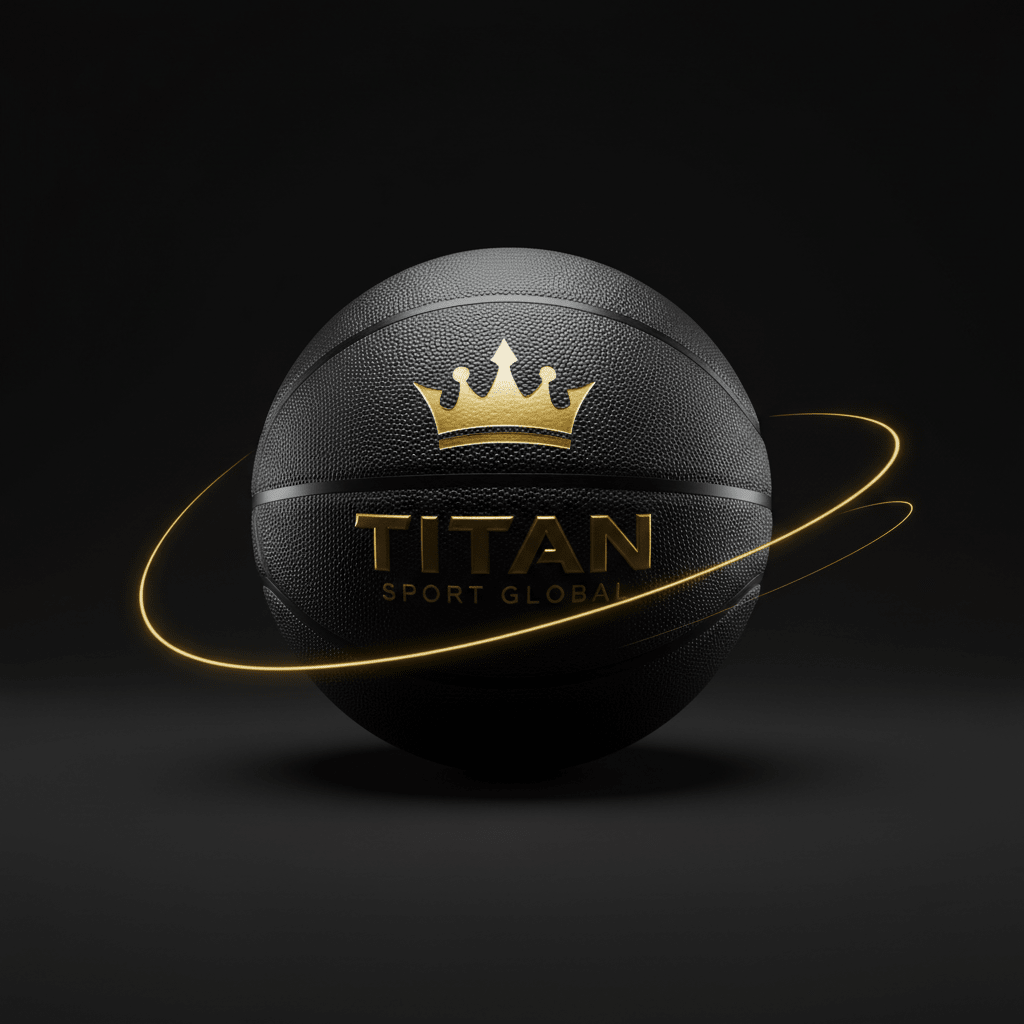 TITAN Basketball Blackout Crown — matte black with gold crown logo