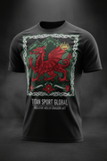 TITAN Men's Welsh Dragon Training Tee Y Ddraig Goch Edition