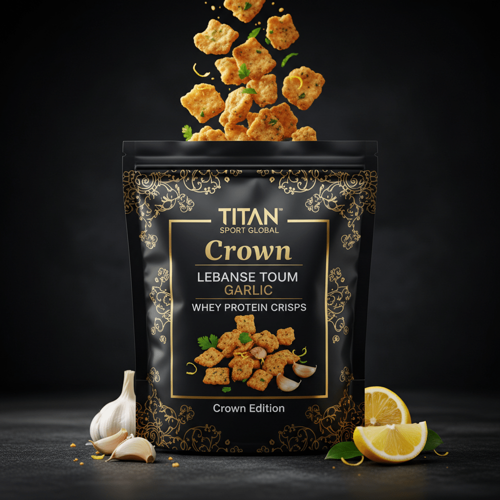 Crown Lebanese Toum Garlic Whey Protein Crisps - TITAN SPORT GLOBAL