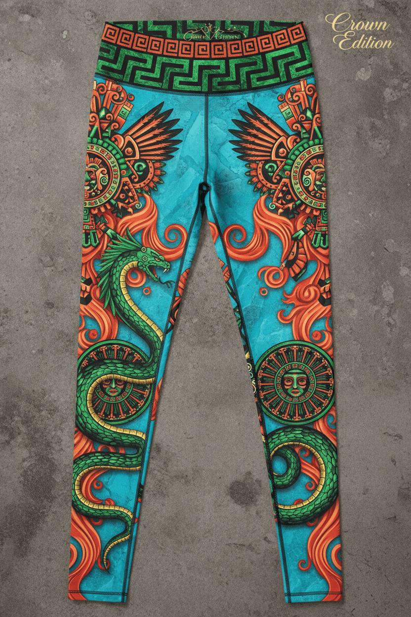 TITAN Women's Aztec Quetzalcoatl Sun Warrior Tights — Coatlicue Edition