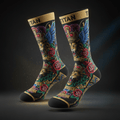 TITAN Compression Socks Performance Recovery Pair with bold tattoo-style Crown Edition artwork