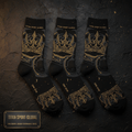 TITAN Crown Edition Athletic Sock Pack Charcoal Gold 3-Pack