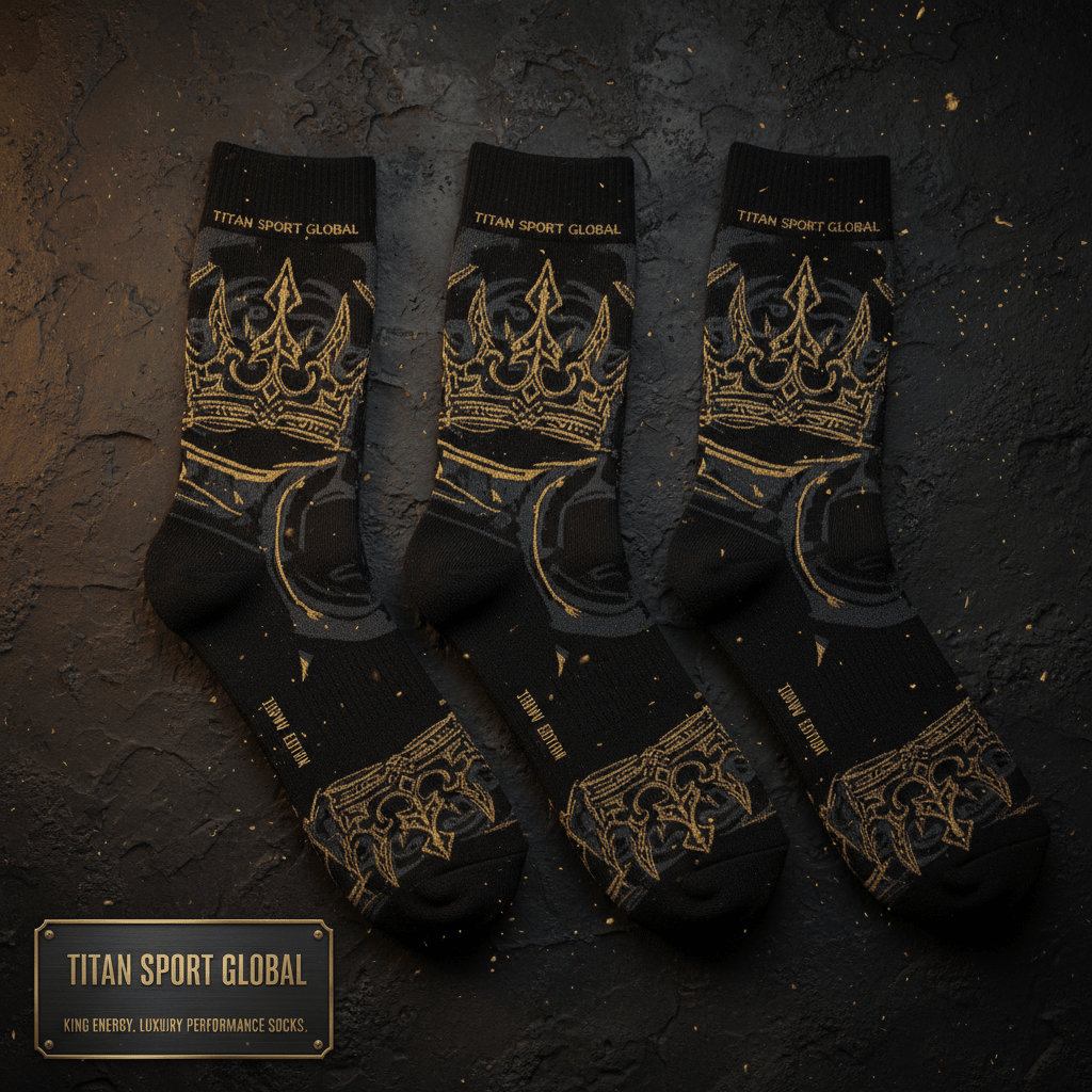 TITAN Crown Edition Athletic Sock Pack Charcoal Gold 3-Pack