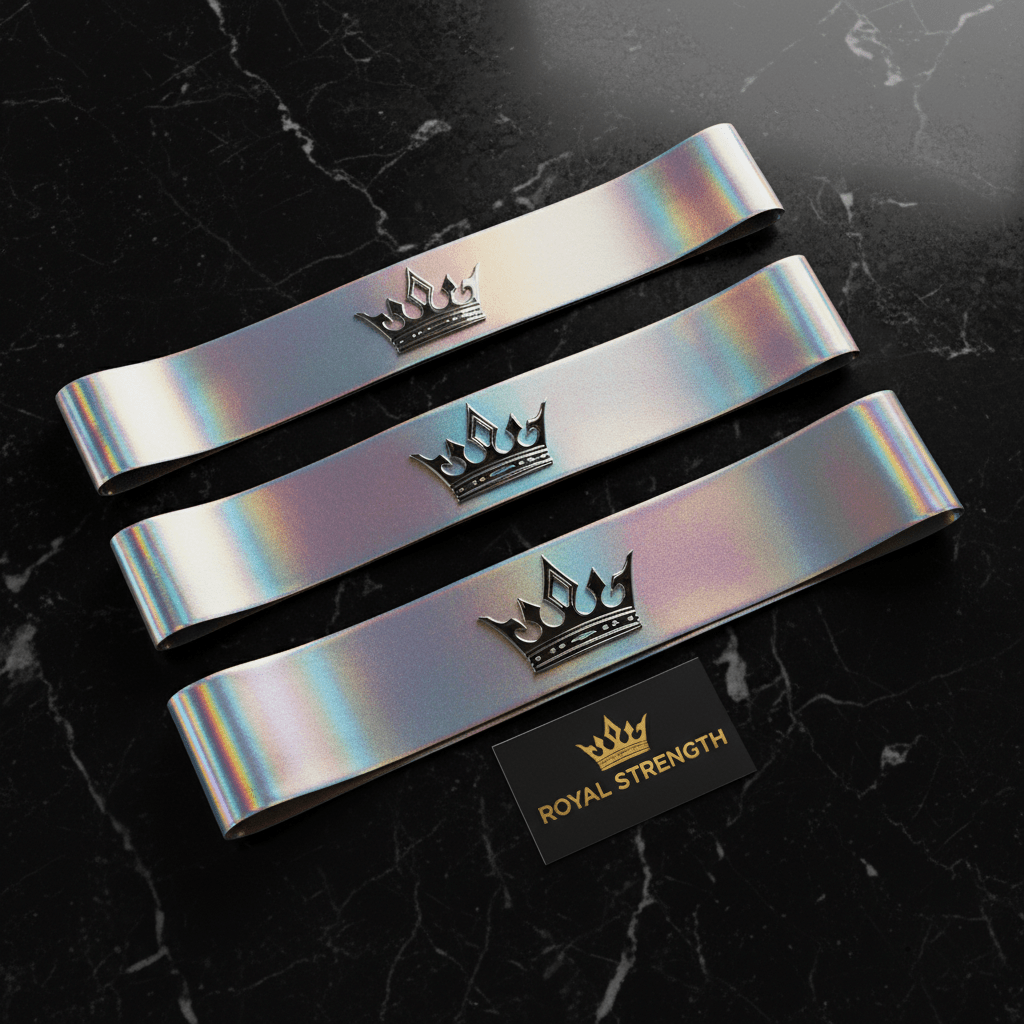 TITAN Premium Resistance Bands Set Holographic Crown Edition rainbow