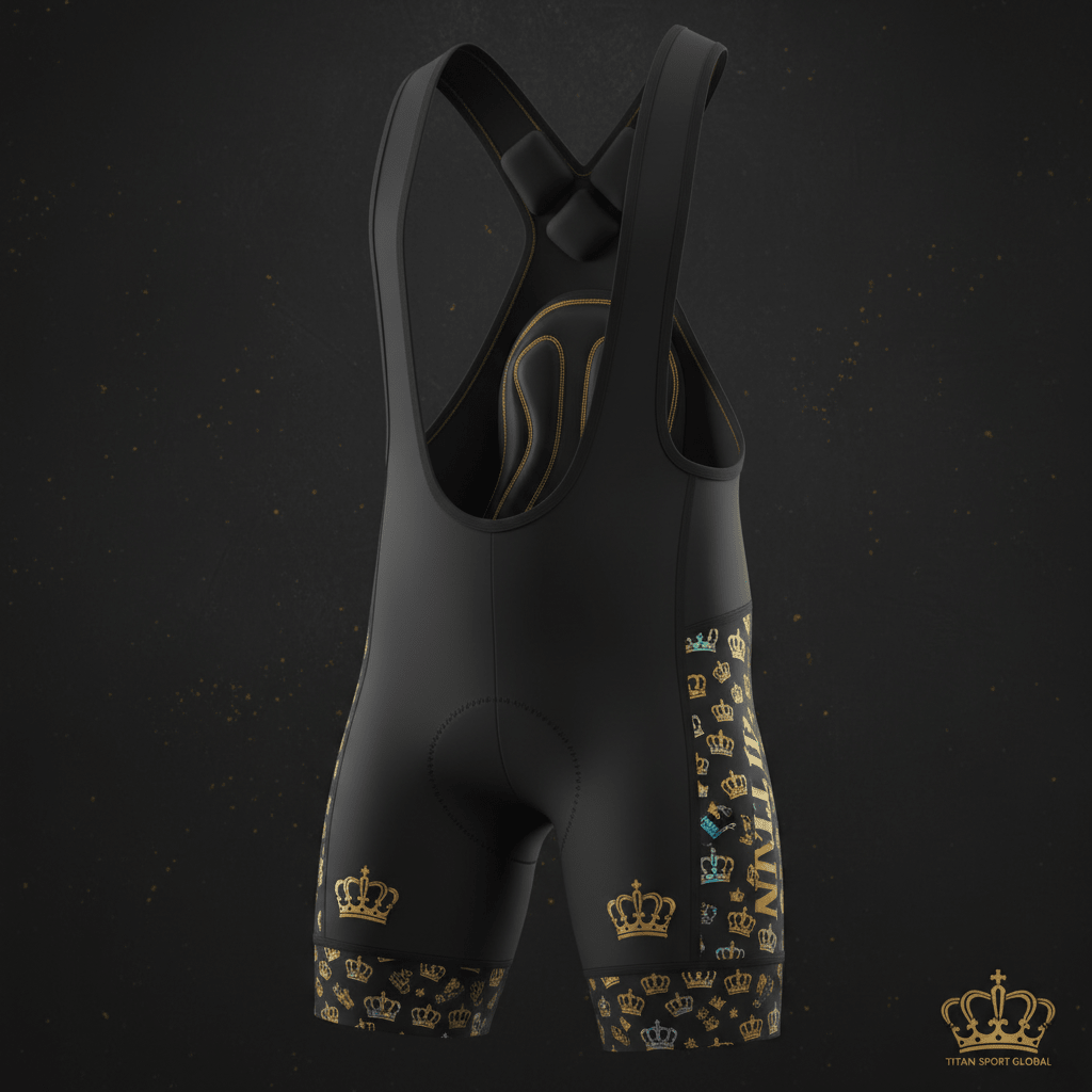 TITAN Crown Edition Cycling Bib Shorts Matte Black Gold