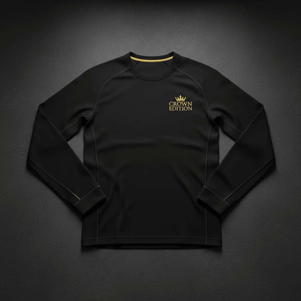 TITAN Compression Long Sleeve Shirt - Men's Base Layer — Crown Edition matte black