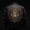 Sacred Lion Crown Bomber Jacket — TITAN Crown Edition spiritual warrior streetwear