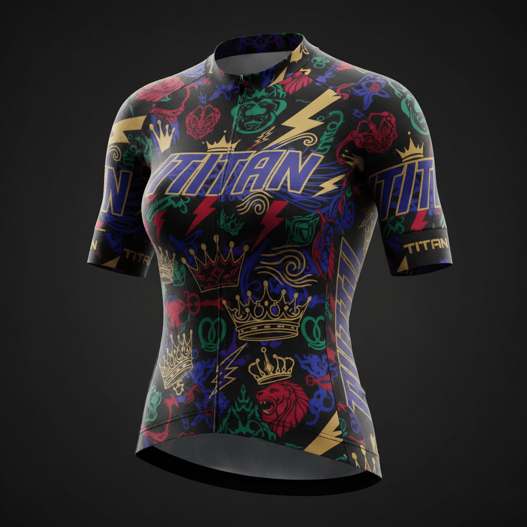 TITAN Women's Sublimation Cycling Jersey — Crown Edition bold full sublimation print