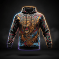 TITAN Men's Long Sleeve Hoodie Tee - Crown Edition legendary tattoo-style artwork