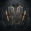 TITAN Men's Sauna Sweat Zip-Up Jacket Charcoal Thunderbird Crown Edition flat lay