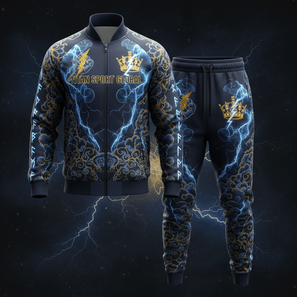 TITAN Crown Edition The Storm Bringer Tracksuit Navy Electric Blue
