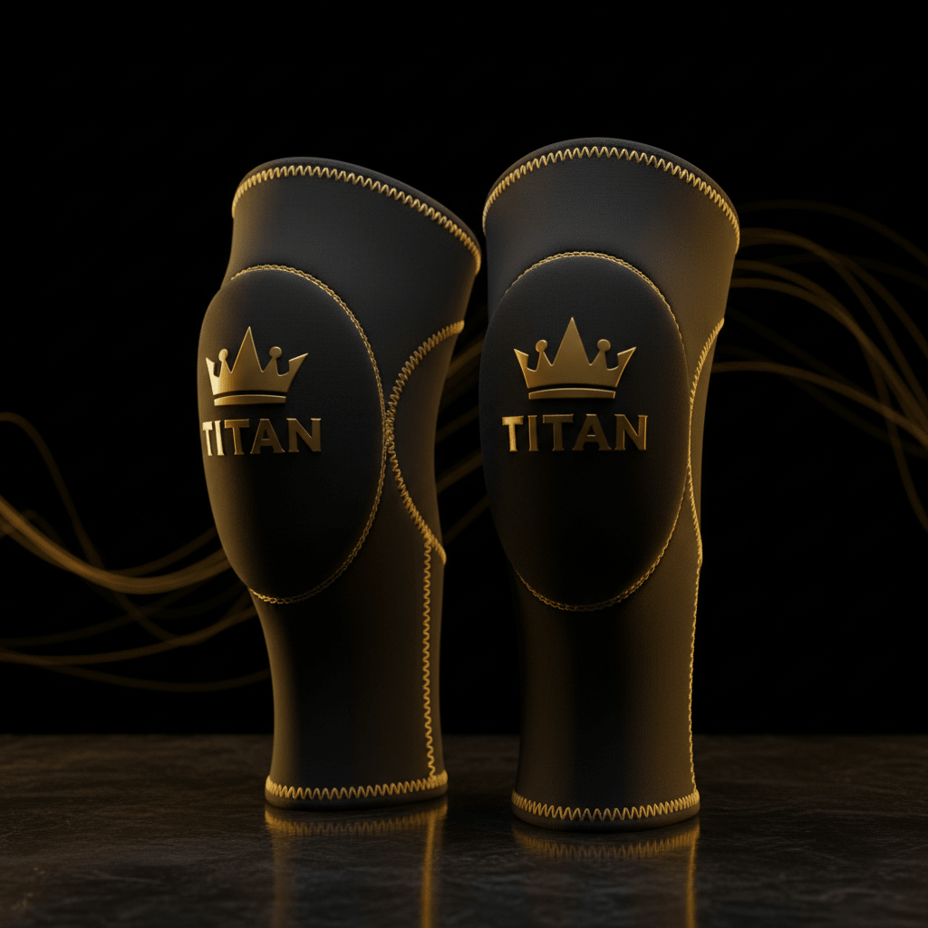 TITAN Pro Compression Knee Sleeves Pair Black & Gold