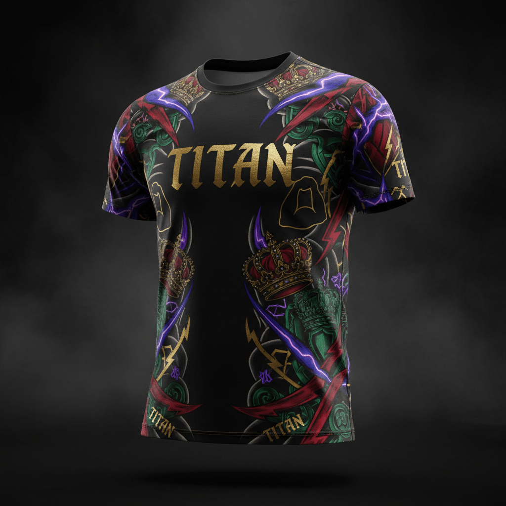 TITAN Performance Unisex T-Shirt — Crown Edition bold tattoo-style artwork