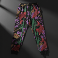 TITAN Crown Edition Tattoo Art Women's Lounge Joggers - bold colorful tattoo artwork on matte black fabric