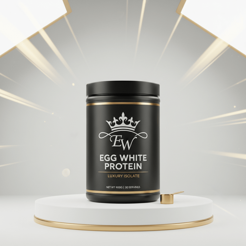 TITAN Egg White Protein Diamond Crown Edition black white gold tub