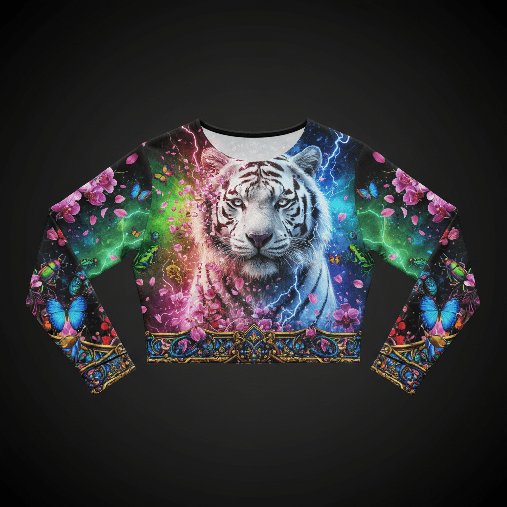 TITAN Women’s Quantum Tiger Bloom Long Sleeve Crop — Void Edition
