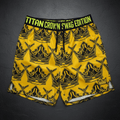 TITAN Men's Cyber Gold Crown Athletic Shorts — Future King SWAG Edition