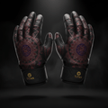 TITAN Workout Gloves Padded Grip Pair with mandala sacred geometry Crown Edition artwork