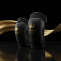 TITAN Volleyball Knee Pads Crown Series — matte black with gold crown logo