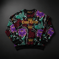 TITAN Crown Edition Tattoo Art Women's Lounge Crewneck - bold lotus koi tattoo artwork on matte black heavyweight fleece