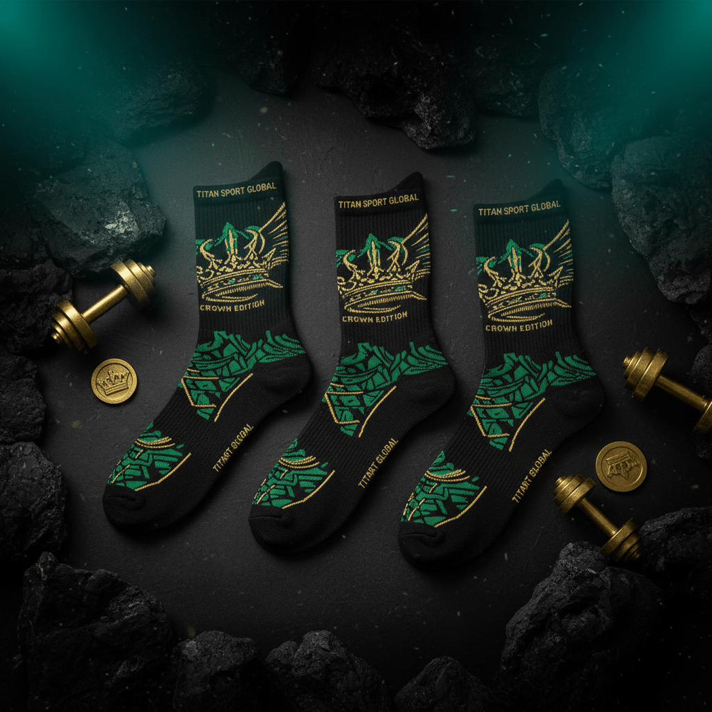 TITAN Crown Edition Athletic Sock Pack Emerald Gold 3-Pack