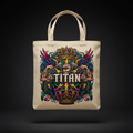 TITAN Canvas Tote Bag — Crown Edition bold graphic everyday carry