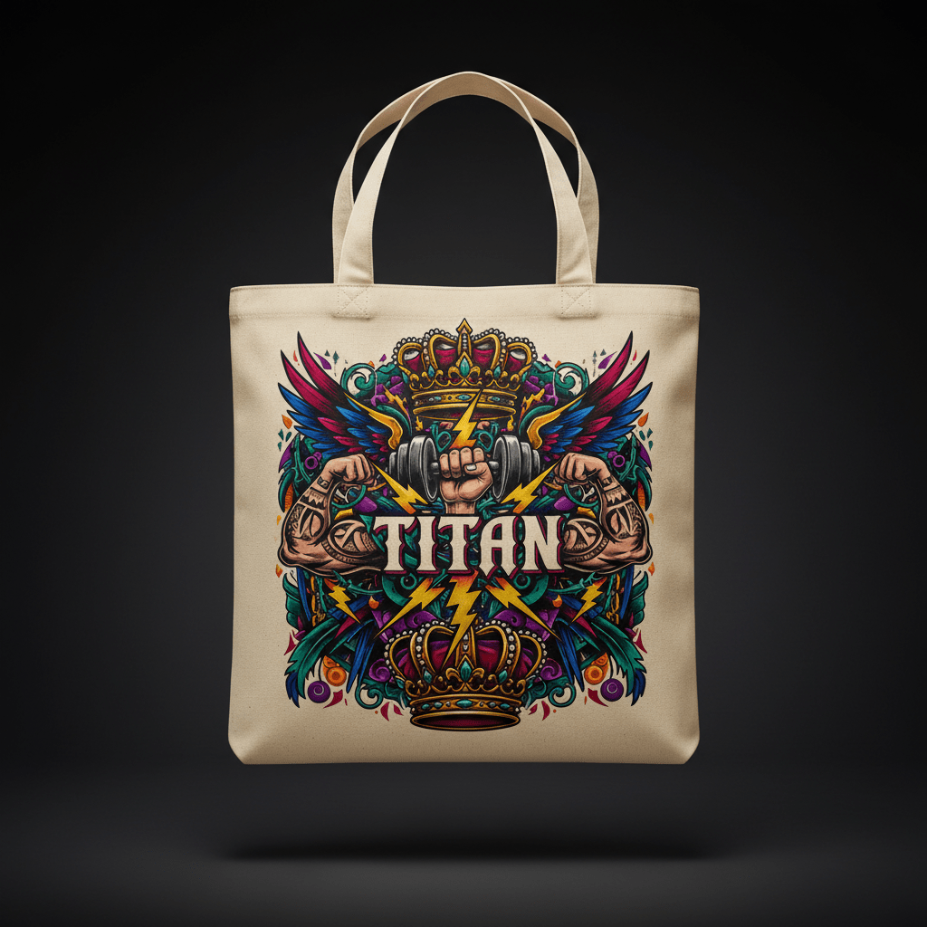 TITAN Canvas Tote Bag — Crown Edition bold graphic everyday carry