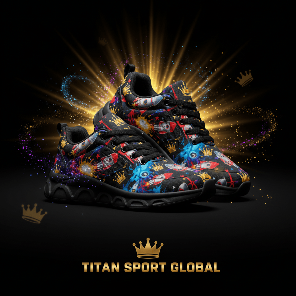 TITAN SPORT GLOBAL kids athletic shoes with space rocket crown pattern