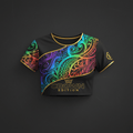 TITAN Women's Neon Polynesian Wave Tattoo Crop Tee — Moana Edition