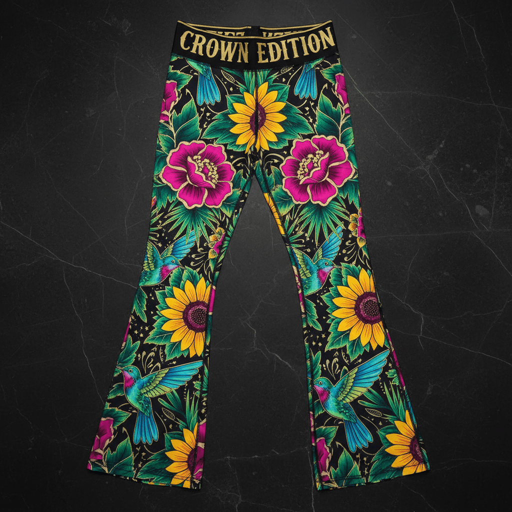 TITAN Crown Edition Tattoo Art Frida Flare Pants Women's Athletic Bottoms