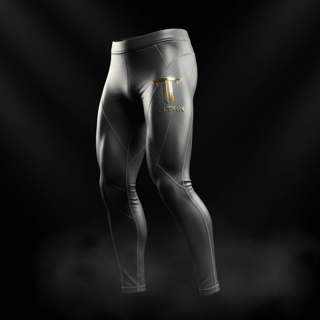 TITAN steel gray titanium compression leggings