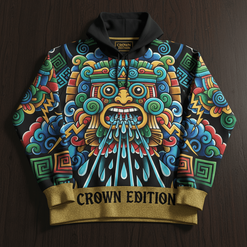 TITAN Plus Men's Tlaloc Storm God Hoodie — Inclusive Crown Edition