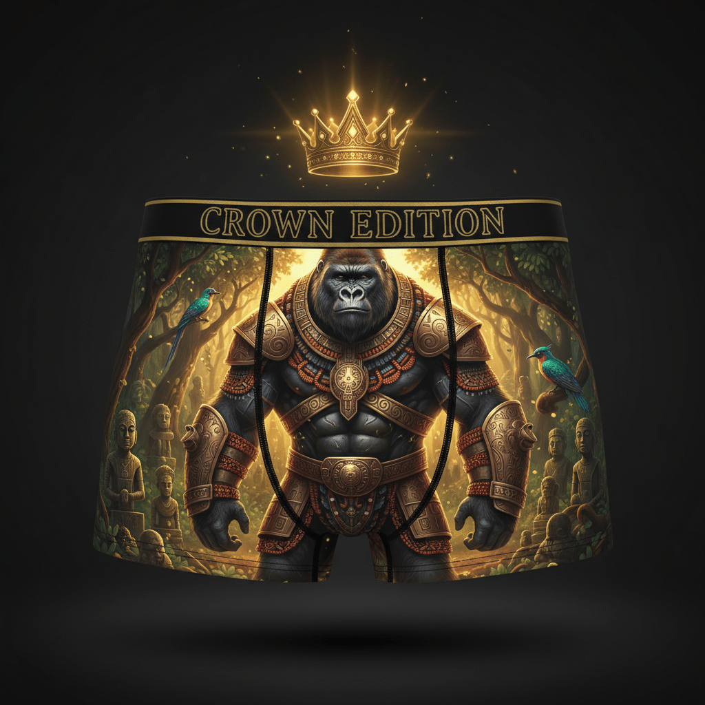 TITAN Benin Kingdom Gorilla Men's Boxer Briefs — Crown Edition